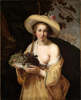 Abraham Bloemaert - Shepherdess with a bowl of grapes.webp