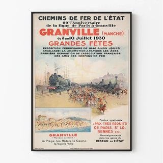 Affiche Granville vintage – Grandes fêtes ferroviaires de 1930