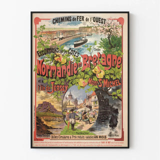 Affiche Normandie Bretagne – Chemins de fer de l’Ouest