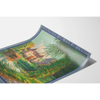 Affiche Tourlaville vintage – Le château au bord de l’eau