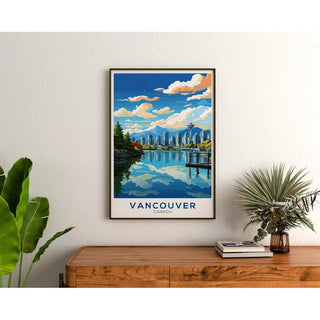 Affiche Vancouver Vintage avec ses montagnes