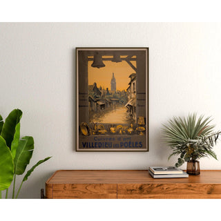 Affiche Villedieu-les-Poêles publicité vintage – Cuivres d’art