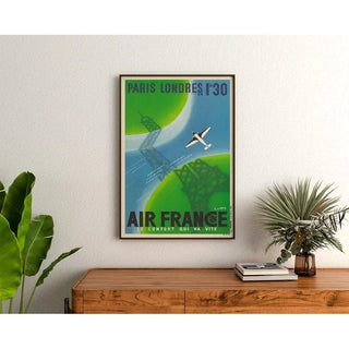 Affiche vintage Air France - Paris Londres en 1H30