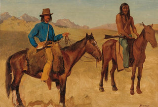 Albert Bierstadt - Trapper And Indian Guide On Horseback.webp