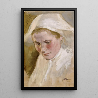 Albert Edelfelt - Womans Head Rehearsal For The Final Sketch Of The Peter Brahe Series.webp