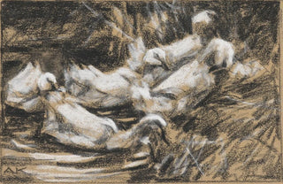 Alexander Koester - Sechs Enten am Schilfufer.webp