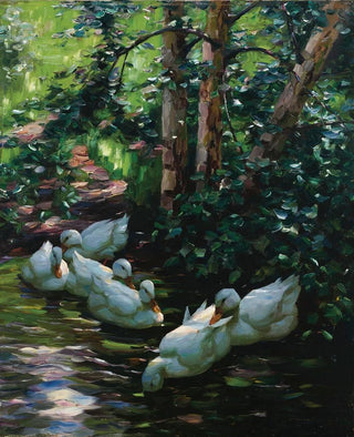 Alexander Koester - Sechs Enten im Wasser.webp