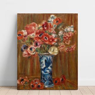Anémones au Vase de Delft - Pierre-Auguste Renoir | Reproduction Tableau Décoration murale affiche copie