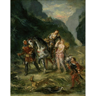 Angélique et Médor blessé - Eugène Delacroix | Reproduction Tableau Décoration murale affiche copie