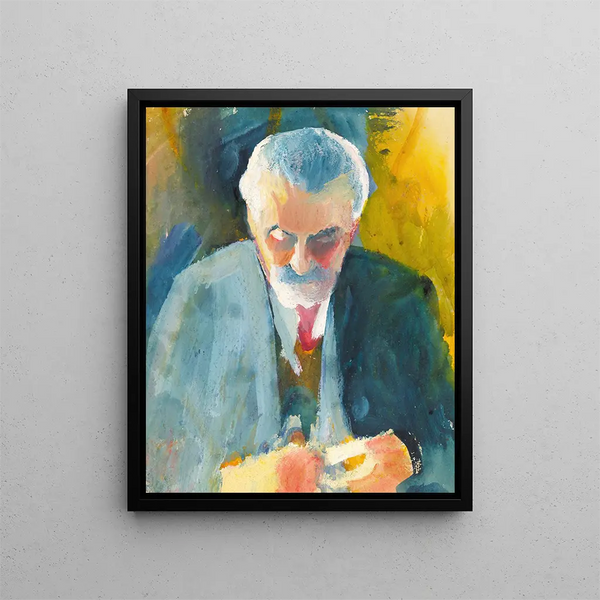 Estudio de retrato de Bernhard Koehler - August Macke — cuadro enmarcado en la pared