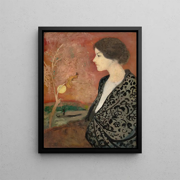 Estudio de retrato de Elisabeth Gerhardt - August Macke — cuadro enmarcado en la pared