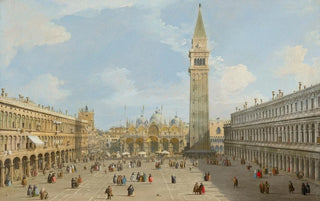 Canaletto - The Piazza San Marco Venice looking east towards the basilica.webp