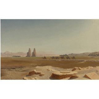 Caravane passant près des colosses de Memnon, Thèbes - Jean-Léon Gérôme | Reproduction Tableau Décoration murale affiche copie