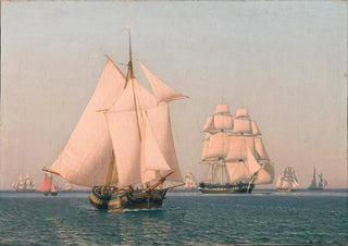 Christoffer Wilhelm Eckersberg - Ships under sail in a mild breeze on a clear summers afternoon.webp