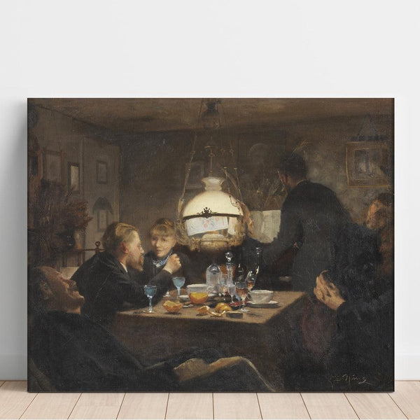 Reproduction of the painting Company at Dusk Light - Laurits Andersen Ring
