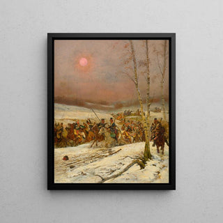 Cosaques attaqués par la Garde d'Honneur pendant la Campagne russe de Napoléon - Jean-Baptiste Édouard Detaille | Reproduction Tableau Décoration murale affiche copie