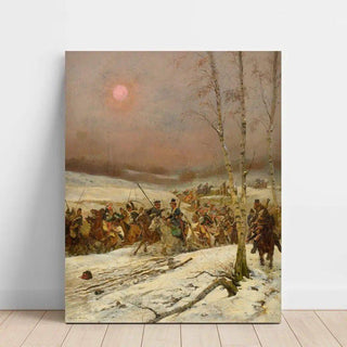 Cosaques attaqués par la Garde d'Honneur pendant la Campagne russe de Napoléon - Jean-Baptiste Édouard Detaille | Reproduction Tableau Décoration murale affiche copie