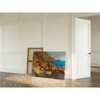 Côte rocheuse près de Nervi au soleil du soir - Alfred Zoff | Reproduction Tableau Décoration murale affiche copie