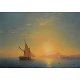 Coucher de soleil sur Ischia - Ivan Konstantinovich Aivazovsky | Reproduction Tableau Décoration murale affiche copie