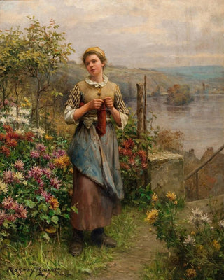 Daniel Ridgway Knight - Young Woman Knitting.webp