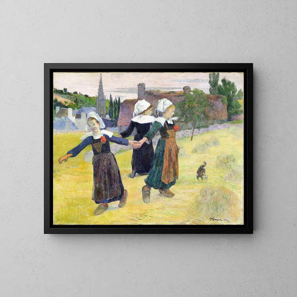 Reproducción del cuadro Danza bretona de las chicas en Pont Aven por Paul Gauguin