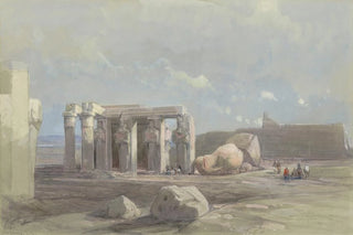 David Roberts - Fragments of a colossal statue at the Memnonium Thebes (Case Conflict).webp