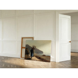 Deux femmes causant au bord de la mer, Saint Thomas - Camille Pissarro | Reproduction Tableau Décoration murale affiche copie