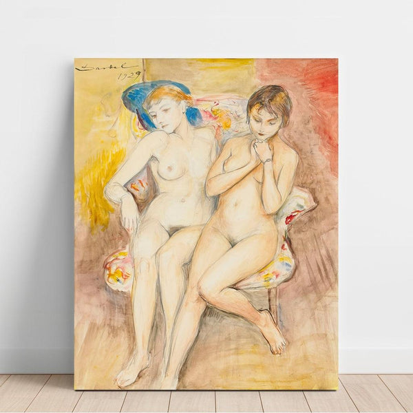 Reproducción del cuadro Dos chicas en una silla - Nils Dardel