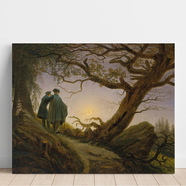 Reproducción del cuadro Dos hombres contemplando la luna - Caspar David Friedrich