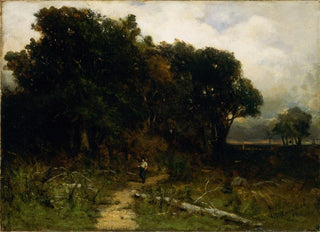 Edward Mitchell Bannister - Untitled landscape woodcutter on path.webp
