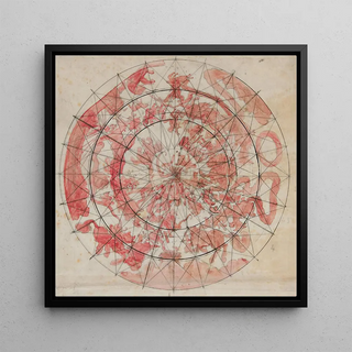 Impresión artística | Estudio de composición con figuras zodiacales para la frescura del techo de las Horas de la Cámara de la Casa del Capitolio del Estado de Pensilvania en Harrisburg - Edwin Austin Abbey