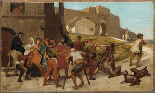 Elihu Vedder - The Fable of the Miller His Son and the Donkey No 6.webp