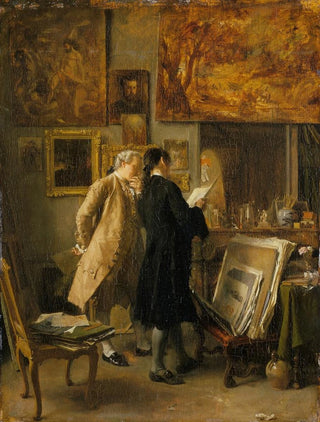 Ernest Meissonier - An Artist showing his Work.webp