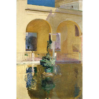 Estanque de Charles V, Alcázar, Seville - Joaquín Sorolla | Reproduction Tableau Décoration murale affiche copie