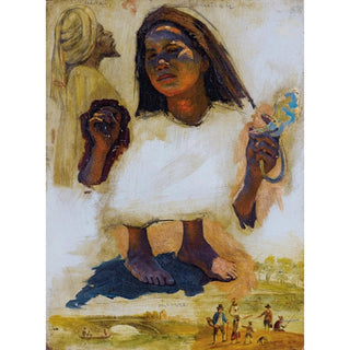 Études de têtes, pieds et mains - Ludwig Deutsch | Reproduction Tableau Décoration murale affiche copie