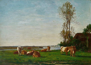 Eugne Boudin - Chaumire et pturage sur les bords de la Touques.webp