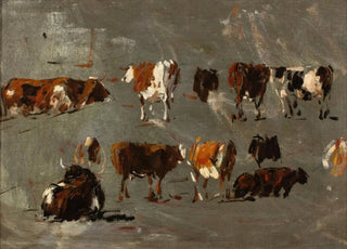 Eugne Boudin - tude de vaches.webp