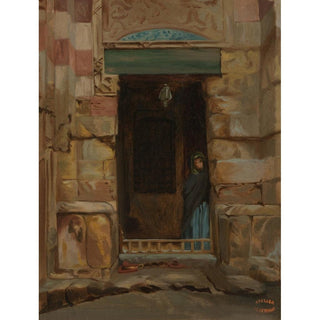 Femme arabe dans une porte - Jean-Léon Gérôme | Reproduction Tableau Décoration murale affiche copie