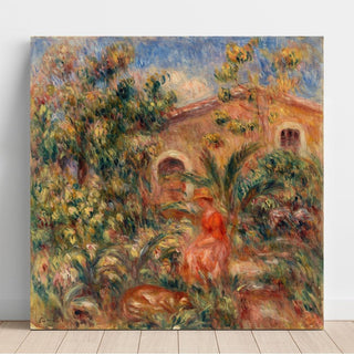 Femme et chien dans un paysage - Pierre-Auguste Renoir | Reproduction Tableau Décoration murale affiche copie