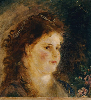 Fille avec un collier de perles dans les cheveux - Anton Romako