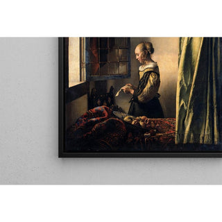 Fille lisant une lettre près d'une fenêtre ouverte - Johannes Vermeer | Reproduction Tableau Décoration murale affiche copie