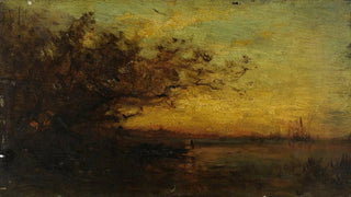 Flix Ziem - Plan deau soleil couchant Au revers Deux tudes.webp