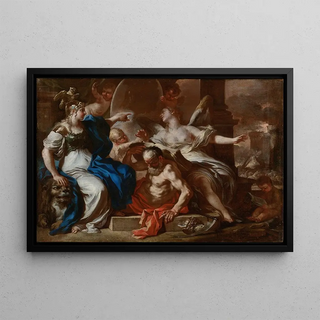 Francesco Solimena - Minerva With Chronos And History A Study For An Allegory Of The Reign Of The Hapsburgs In Naples.webp