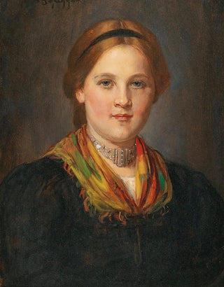 Franz von Defregger - A Tyrolean Young Girl in Traditional Costume.webp