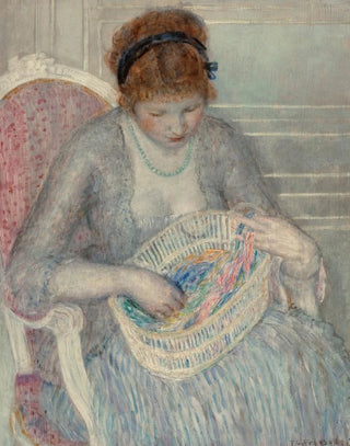 Frederick Carl Frieseke - Girl with a Basket of Ribbons.webp