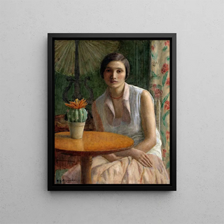 Frederick Carl Frieseke - Portrait of a Woman with Cactus.webp