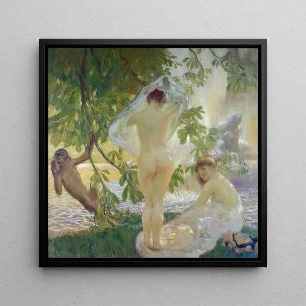 La camisa quitada de las bañistas - Gaston La Touche — cuadro enmarcado en la pared