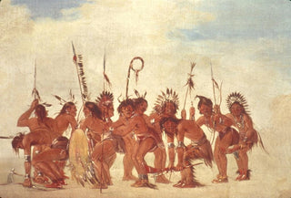 George Catlin - Braves Dance At Fort Snelling.webp