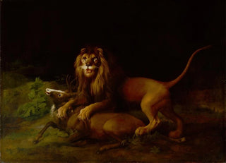 George Stubbs - A Lion Attacking a Stag.webp