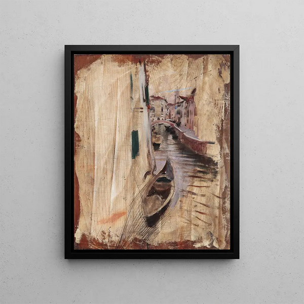 Vista sobre un canal veneciano - Giovanni Boldini — cuadro enmarcado en la pared